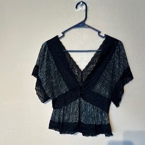 Elegant Black Lace Women's Top